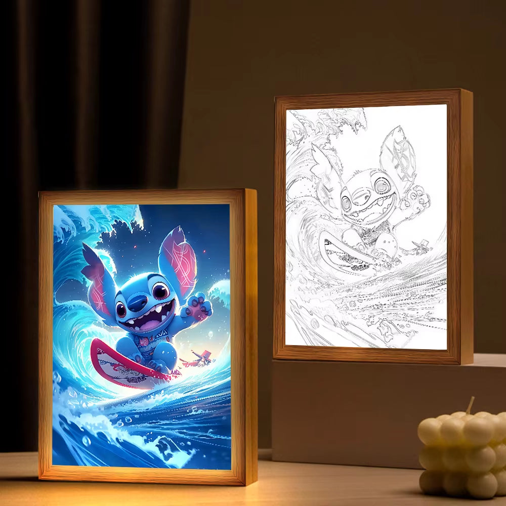 Stitch Light Painting Photo Frame