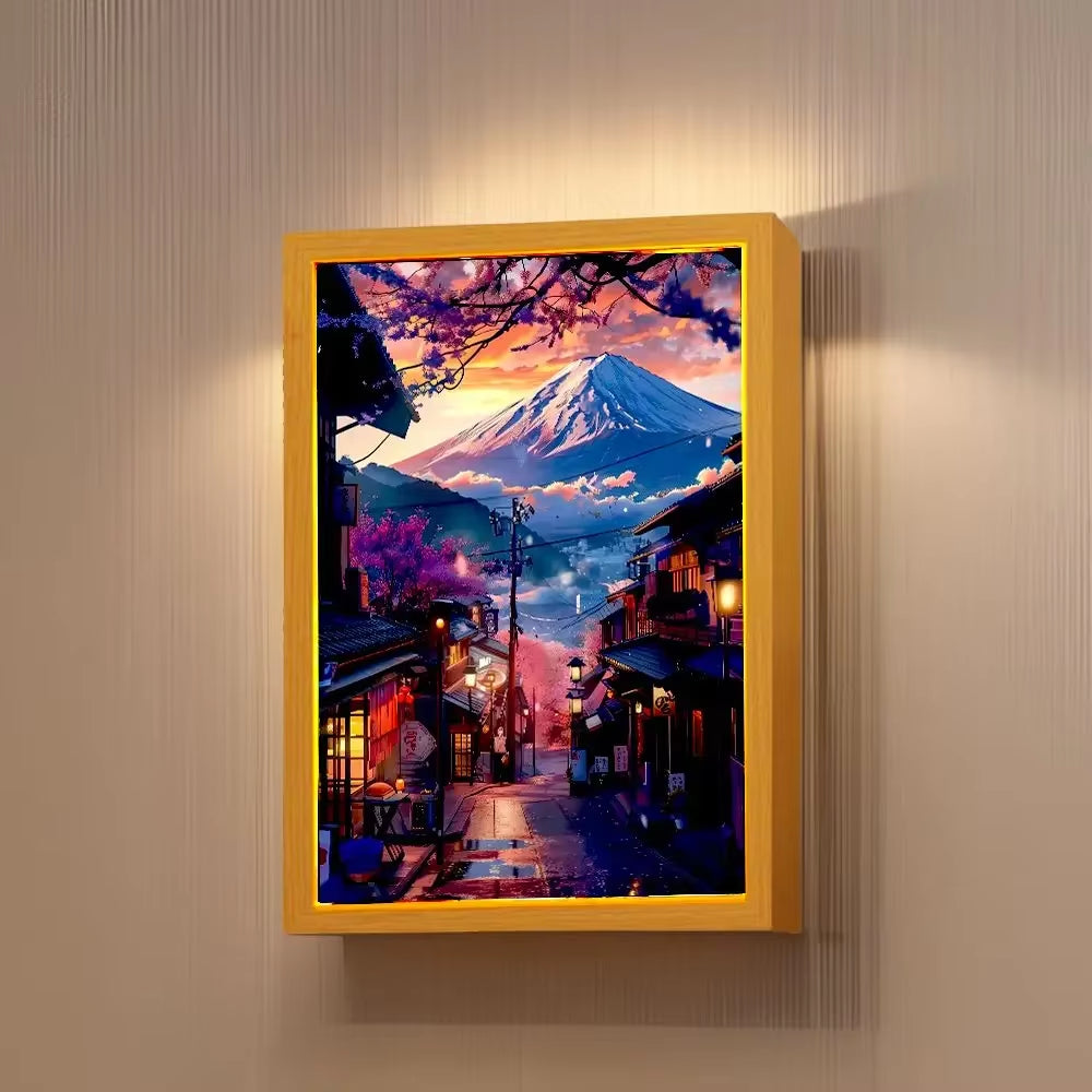 Mount Fuji, Japan Light Painting Photo Frame