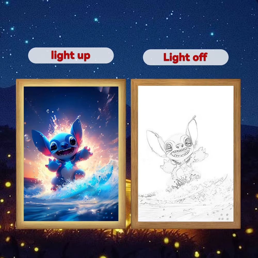 Stitch Light Painting Photo Frame