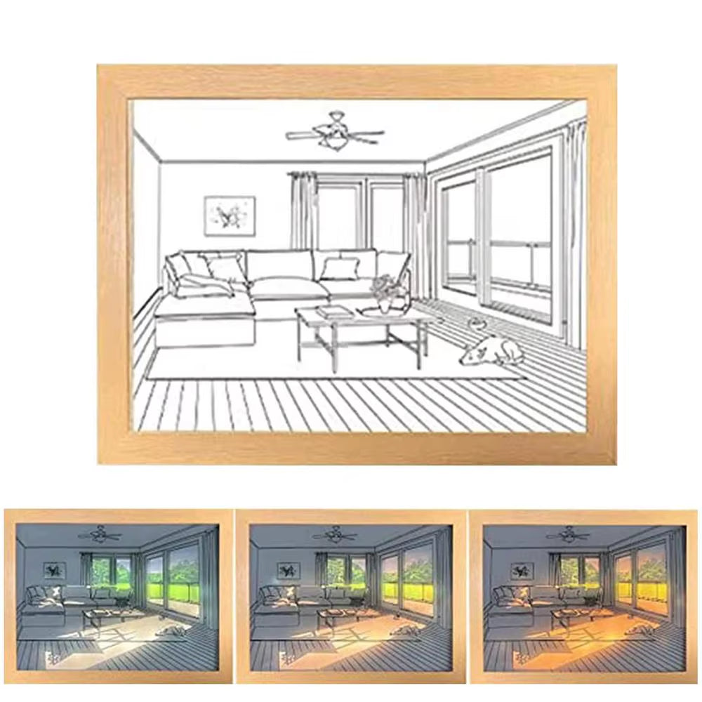 Home Setting Led Light Painting Photo Frame