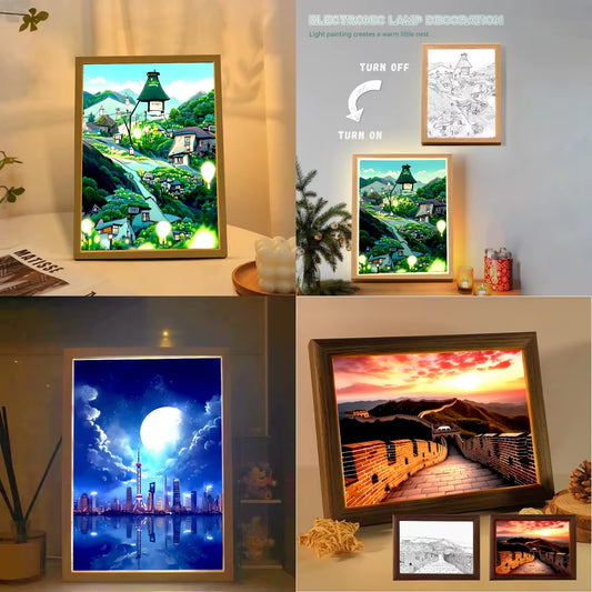 Cute Angel Light Painting Picture Frame
