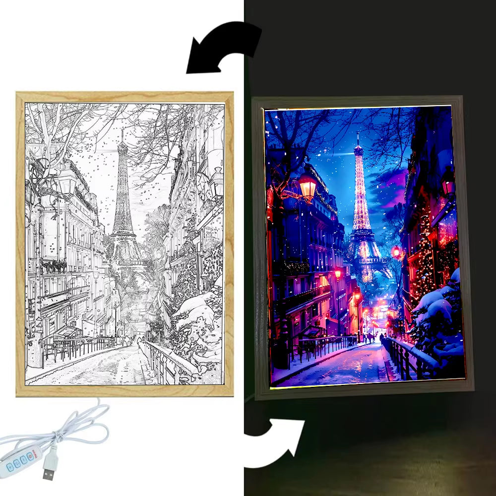 Paris Light Painting Photo Frame