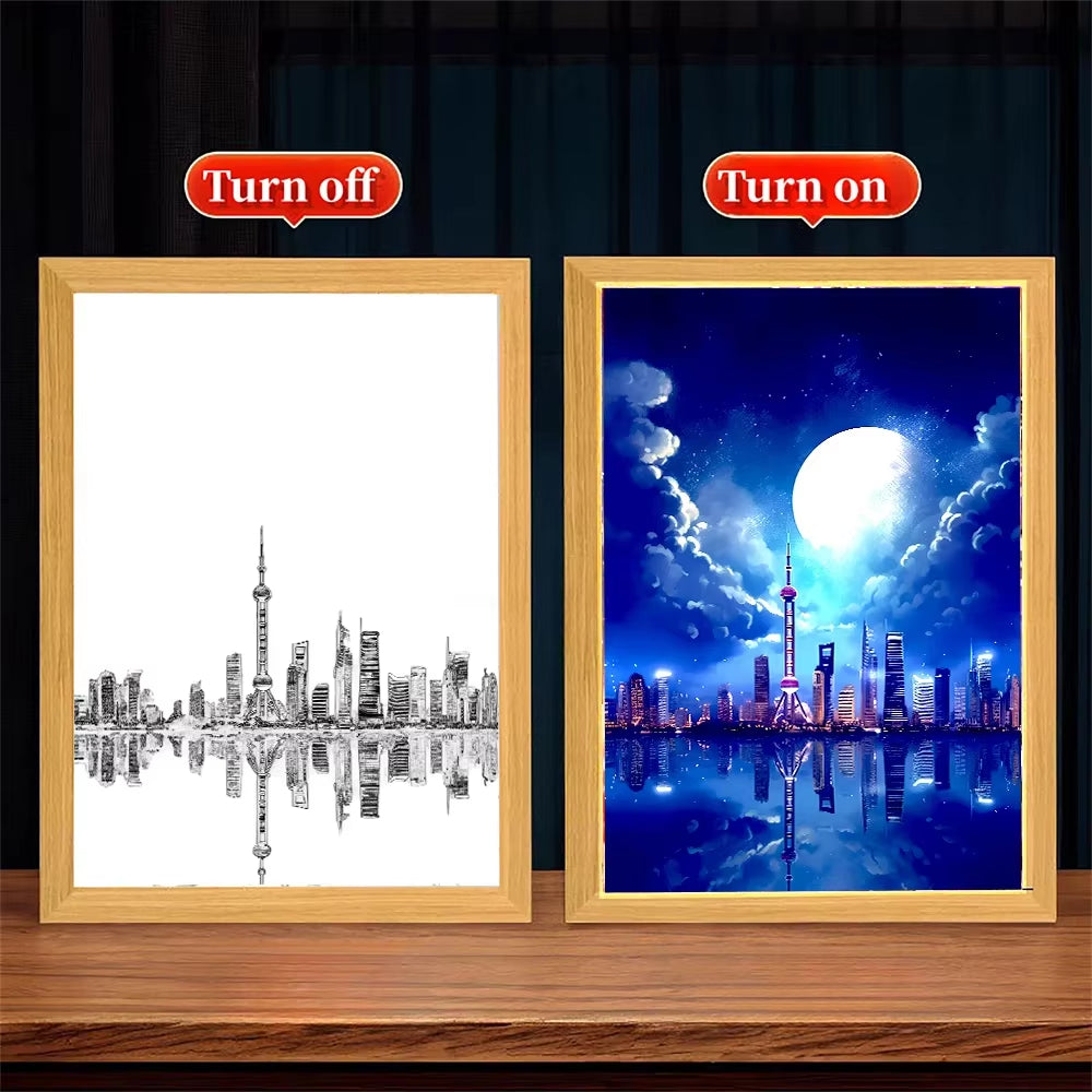 Cute Angel Light Painting Picture Frame