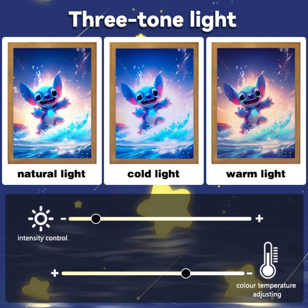 Stitch Light Painting Photo Frame
