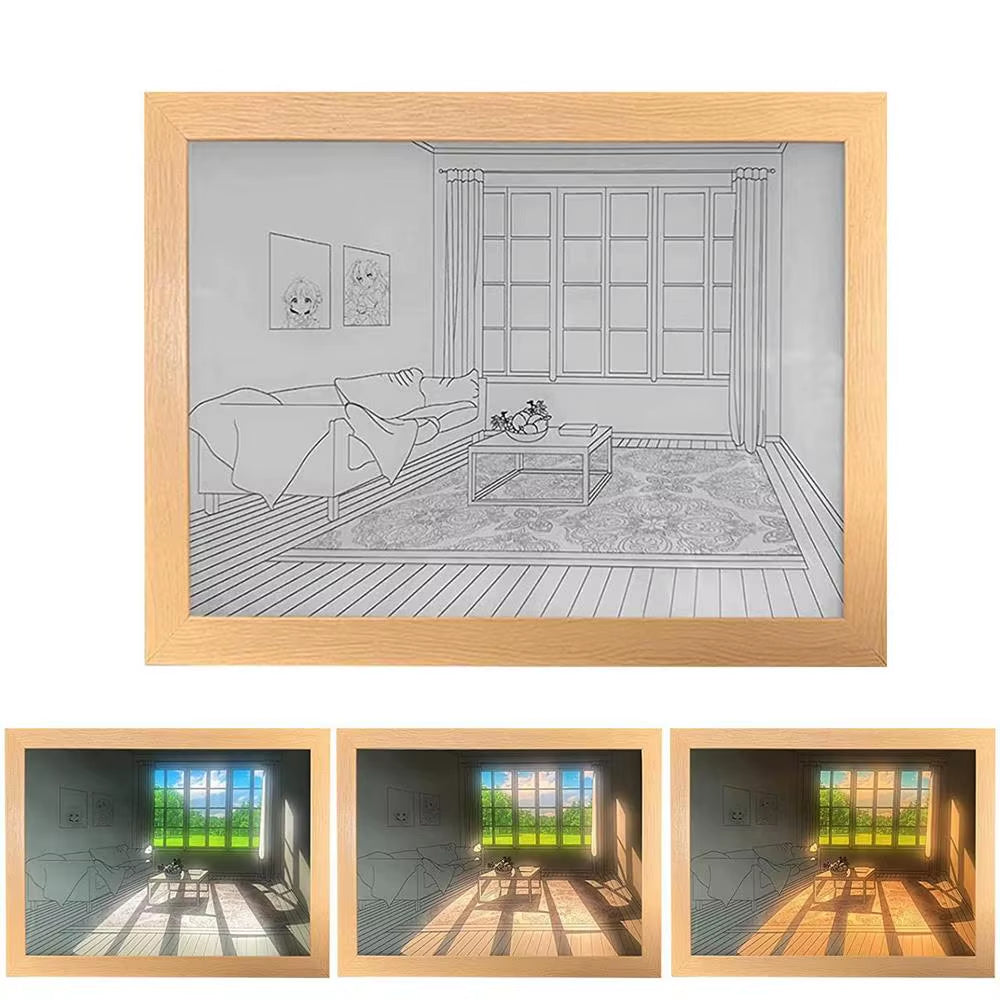 Home Setting Led Light Painting Photo Frame