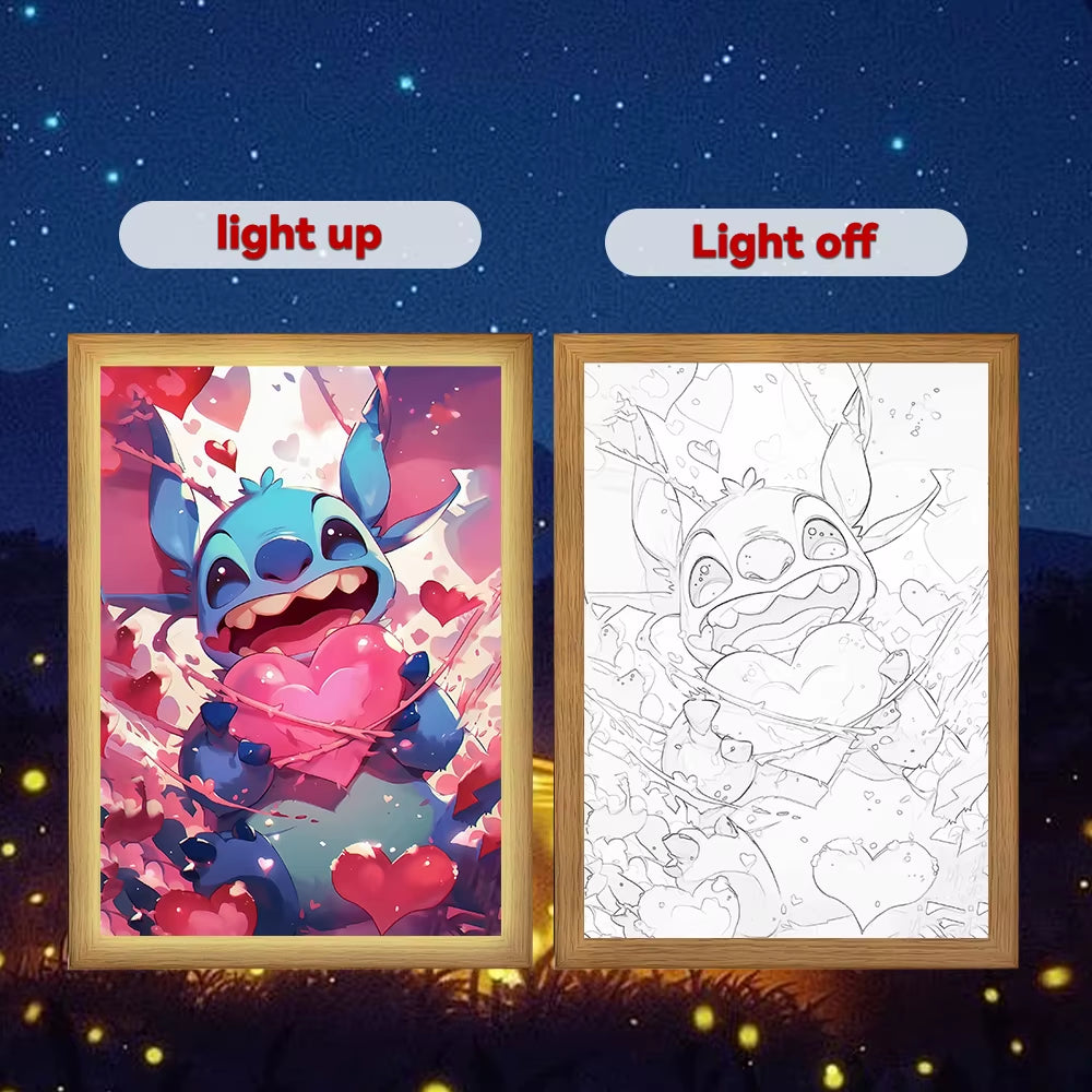 Stitch Light Painting Photo Frame