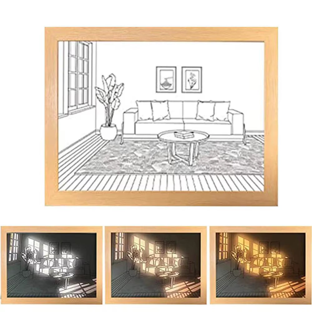 Home Setting Led Light Painting Photo Frame