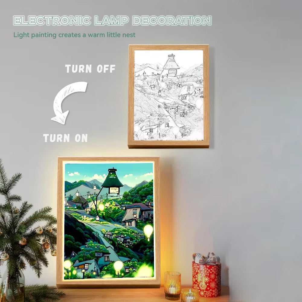 Cute Angel Light Painting Picture Frame