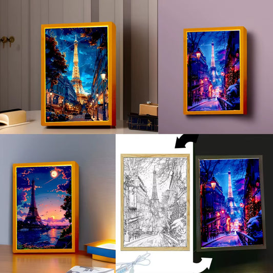 Paris Light Painting Photo Frame