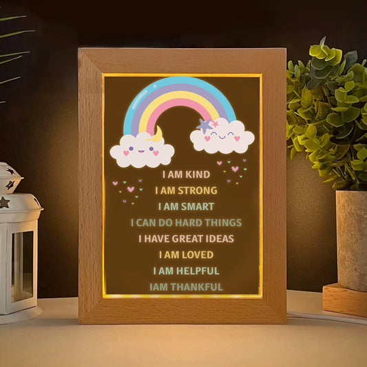 2D Flat Rainbow LED Wood Photo Frame