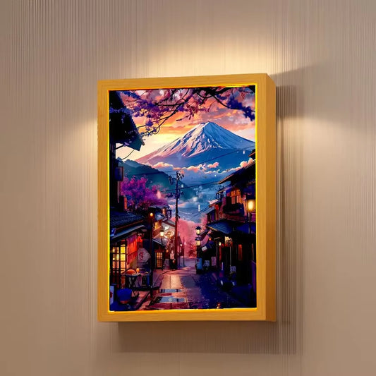 Mount Fuji, Japan Light Painting Photo Frame