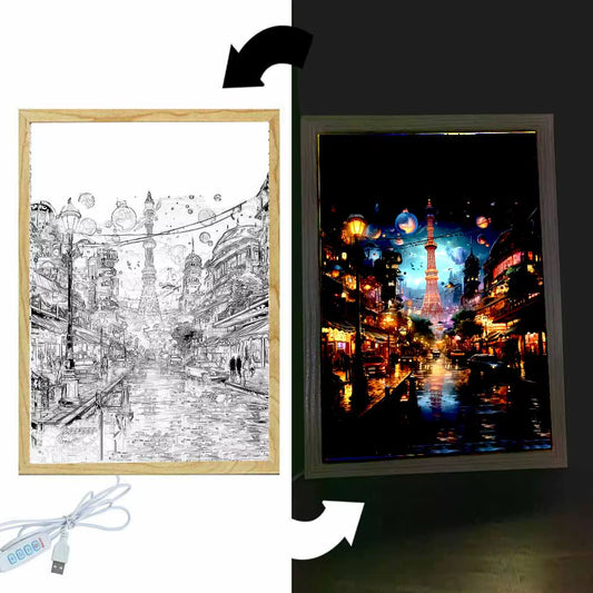 Shanghai Light Painting Photo Frame