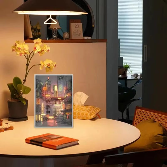 Beautiful City Night View Light Painting Photo Frame