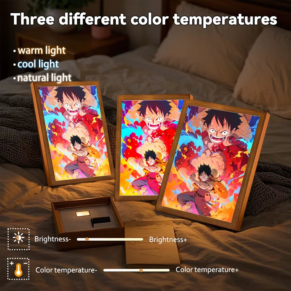  One Piece Luffy Zoro LED Photo Frame