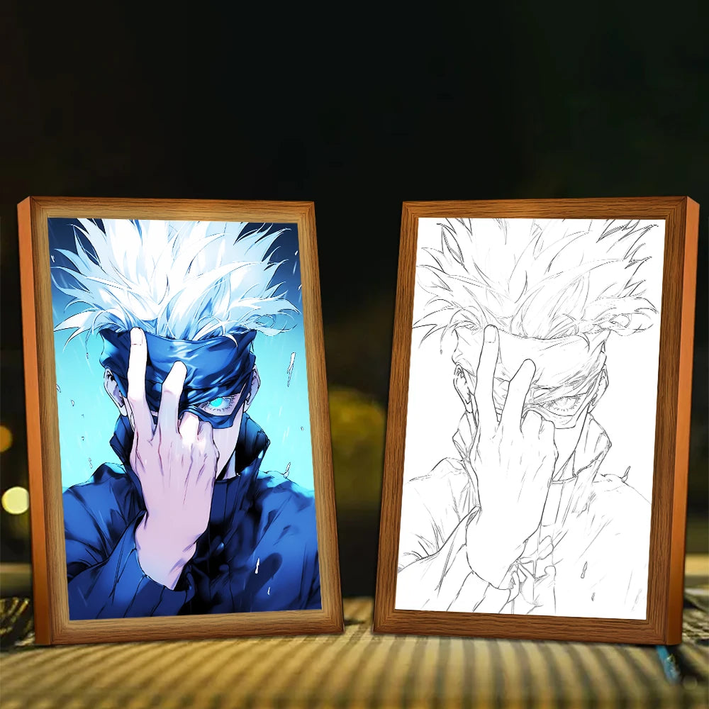 Jujutsu Kaisen Gojo Light Painting Photo Frame