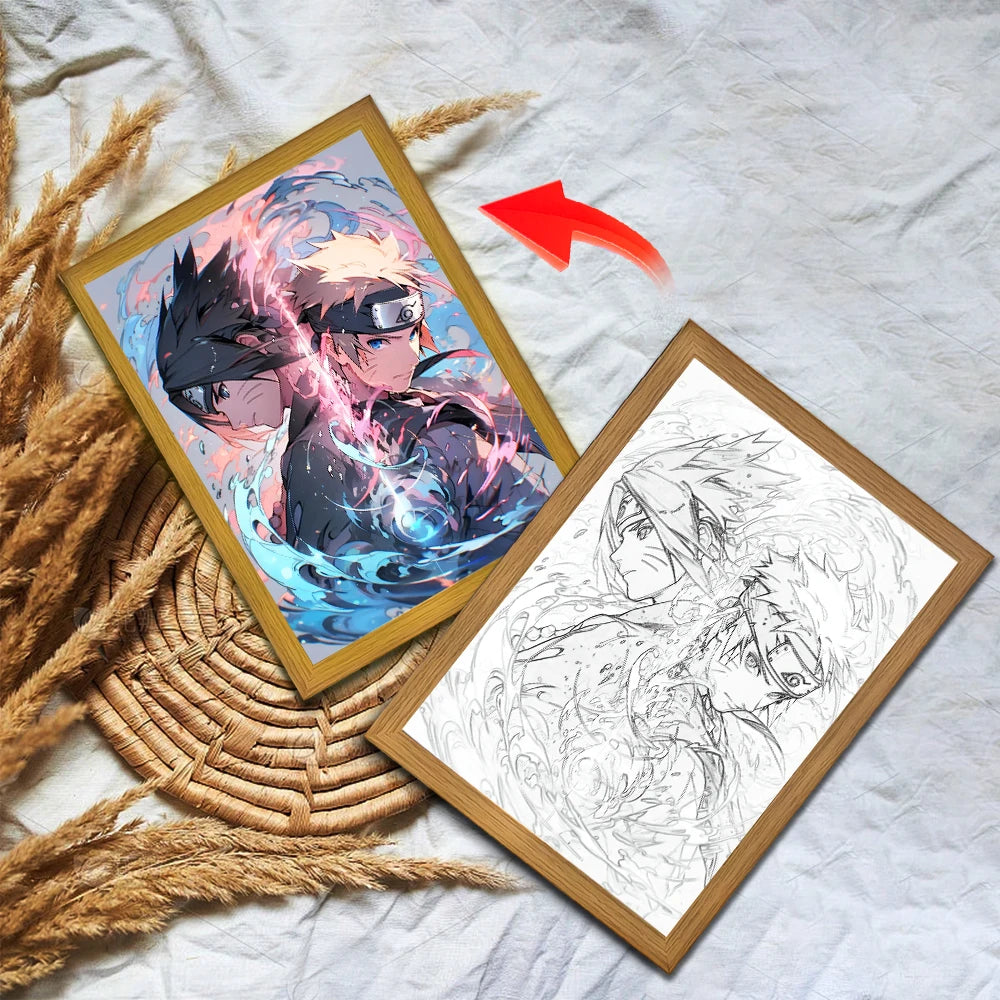 Sasuke Light Painting Photo Frame