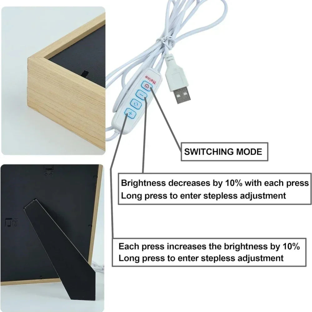 Jujutsu Kaisen Gojo Light Painting Photo Frame
