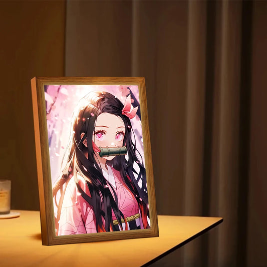 Demon Slayer Anime Figure Light Painting Photo Frame