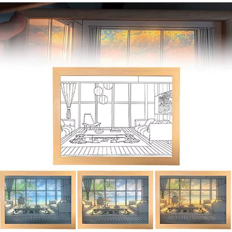 Home Setting Led Light Painting Photo Frame