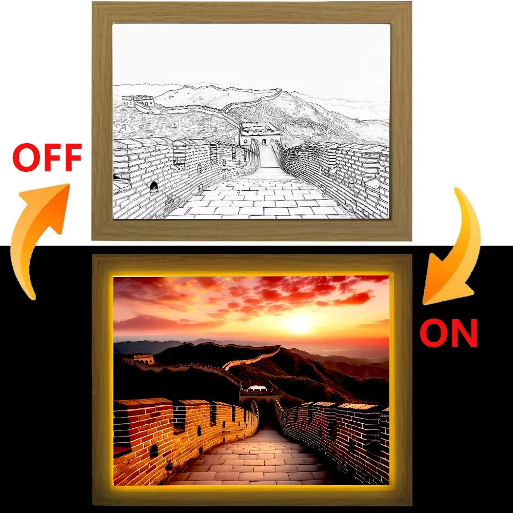 Cute Angel Light Painting Picture Frame