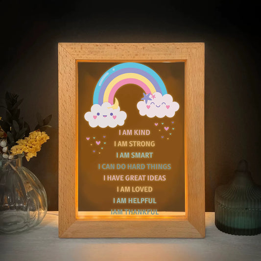 2D Flat Rainbow LED Wood Photo Frame